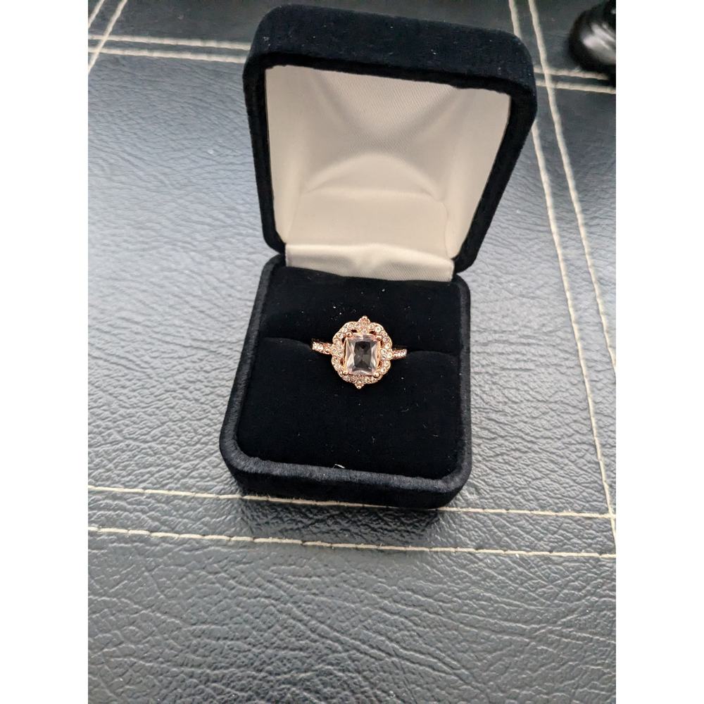 NIB Ring Sz 7 Rose Gold Overlay s925 Diamond Rhinestone NIB - Picture 3 of 5